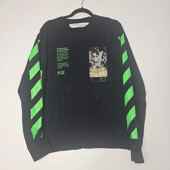 Off -White Main label Pascal Painting Long Sleeve T Shirt Black size - Picture 2 of 12